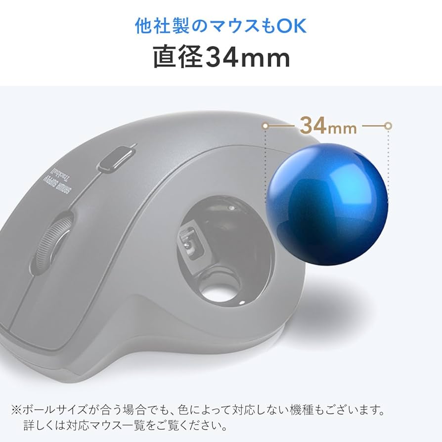 Amazon | サンワダイレクト トラックボール 交換用ボール 34mm
